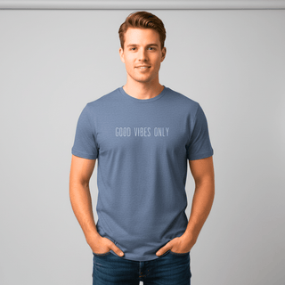 T-shirt “Good Vibes Only.” — Vision Blanche — Dark Heather Blue