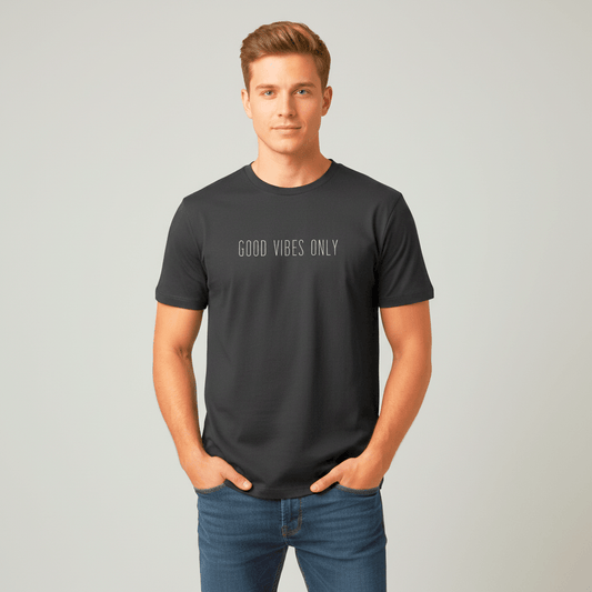 T-shirt unisexe en coton biologique – GOOD VIBES ONLY (Blanc) - Wearistic