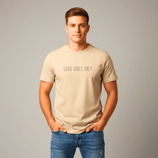 T-shirt “Good Vibes Only.” — Vision Noire — Desert Dust