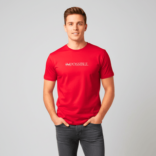 T-shirt “Impossible.” — Vision Blanche — Rouge Conquête