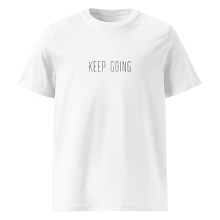 T-shirt “Keep Going.” — Vision Noire — Blanc