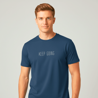 T-shirt “Keep Going.” — Vision Blanche — French Navy