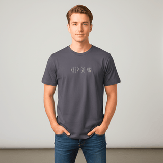 T-shirt “Keep Going.” — Vision Blanche — Anthracite