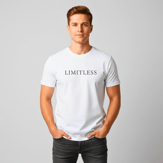 T-shirt “Limitless.” — Vision Noire — Blanc