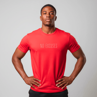 T-shirt “No Excuses.” — Vision Blanche — Rouge