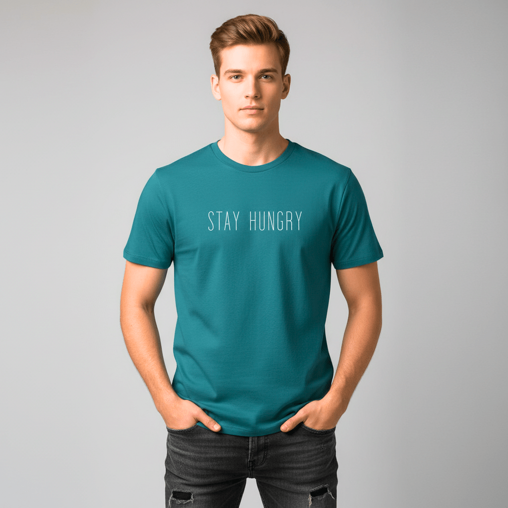 T-shirt unisexe en coton biologique – STAY HUNGRY (Blanc) - Wearistic