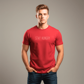 T-shirt “Stay Hungry.” — Vision Blanche — Rouge