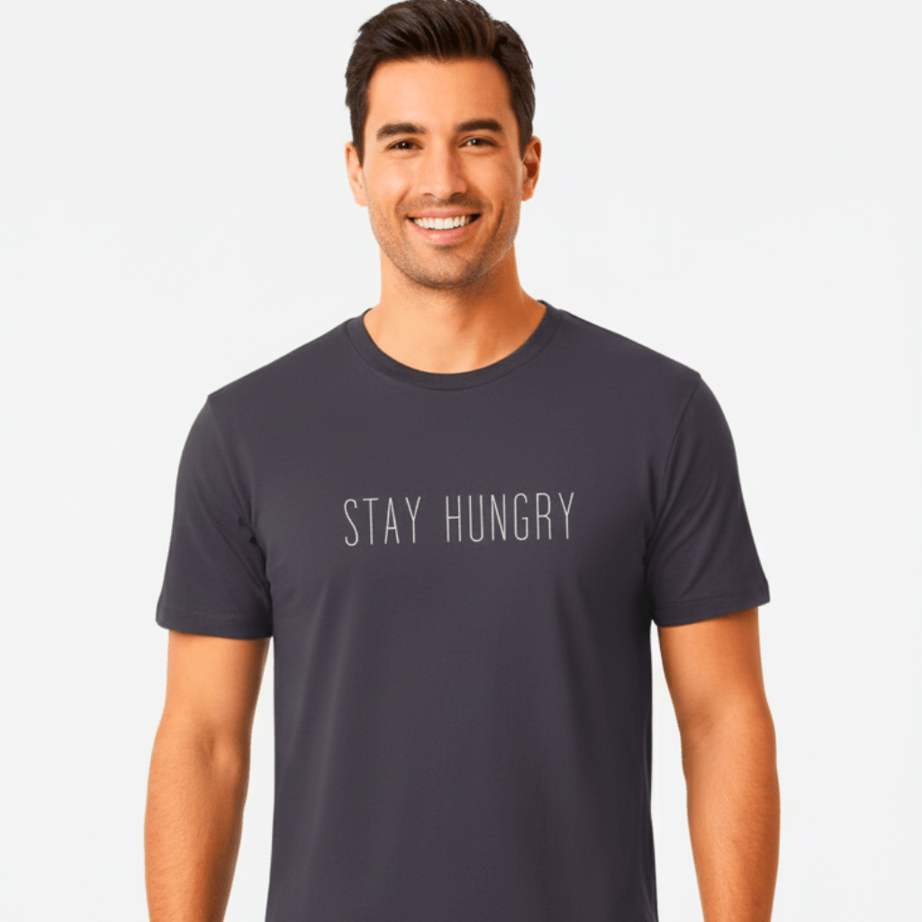 T-shirt unisexe en coton biologique – STAY HUNGRY (Blanc) - Wearistic
