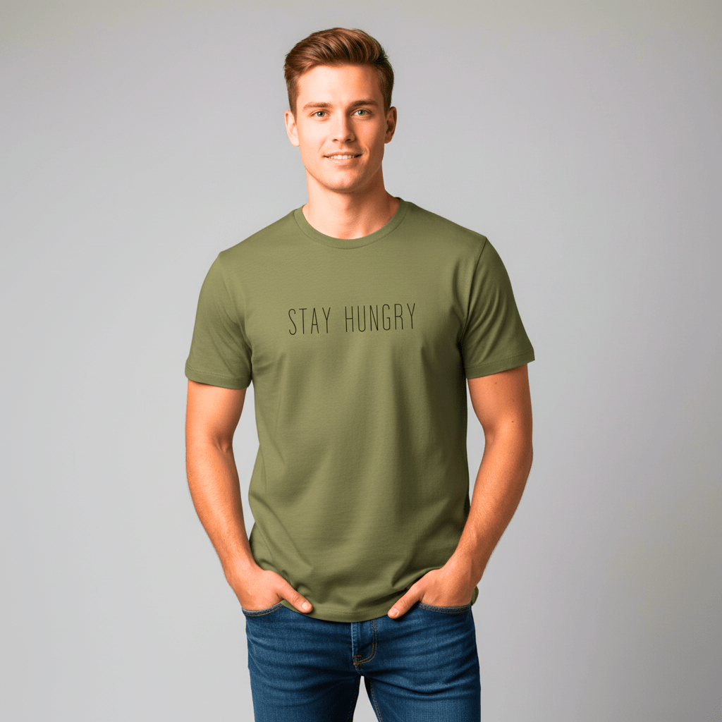 T-shirt unisexe en coton biologique – STAY HUNGRY (Noir) - Wearistic