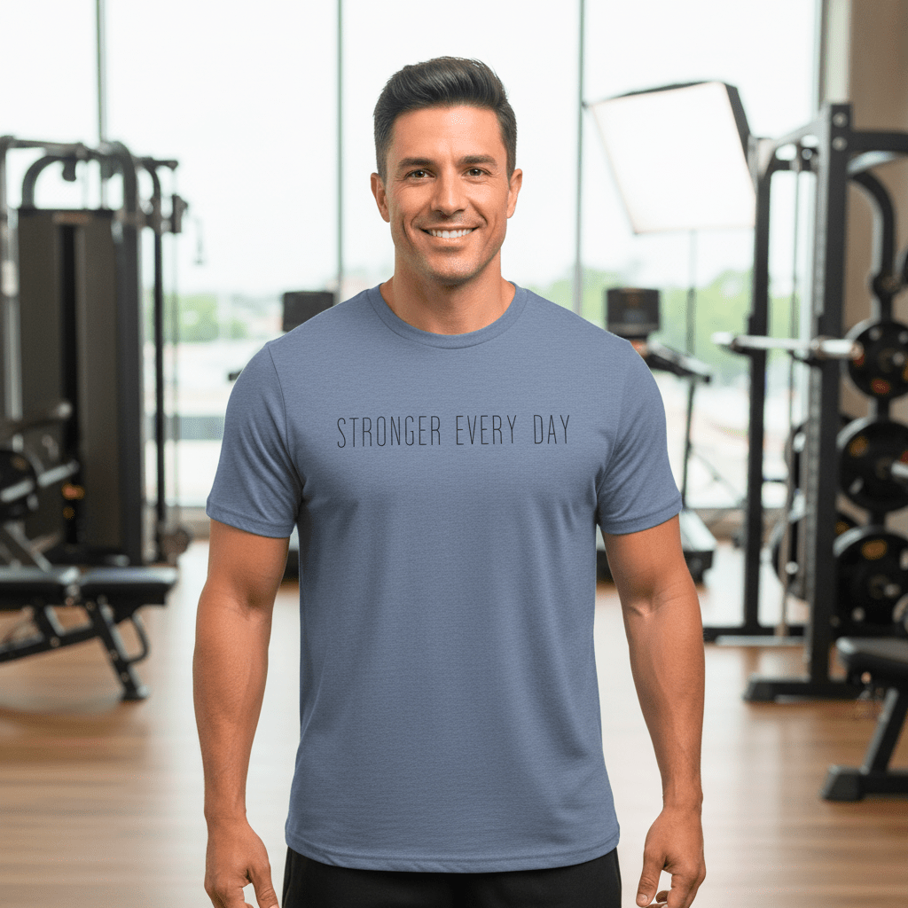 T-shirt unisexe en coton biologique – STRONGER EVERY DAY (Noir) - Wearistic
