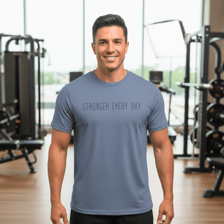 T-shirt “Stronger Every Day.” — Vision Noire — Dark Heather Blue
